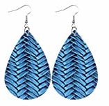 Teardrop faux leather earrings
