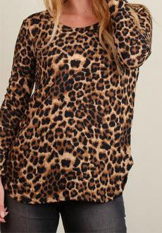 Animal print long sleeve top