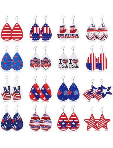 American flag fauxleather earrings