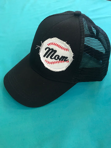 Mom messy bun baseball hat