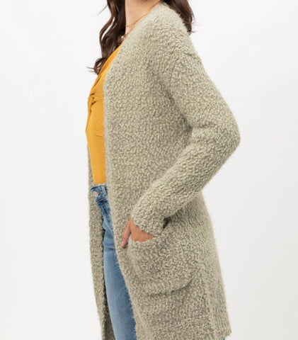 Moss green Popcorn cardigan