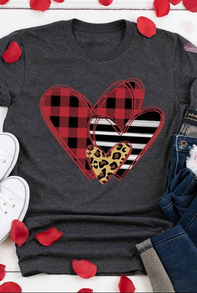Valentines heart graphic tee