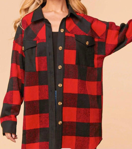Red/black Buffalo plaid Shacket