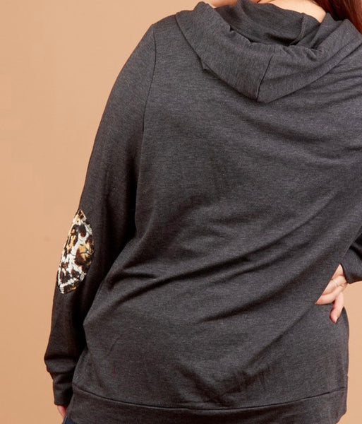 Plus Merry Christmas leopard detail hoodie