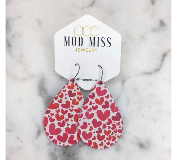 Leather teardrop earrings