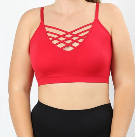 Plus bralette red