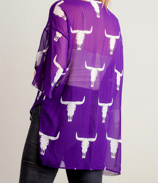 Purple bullhead kimono