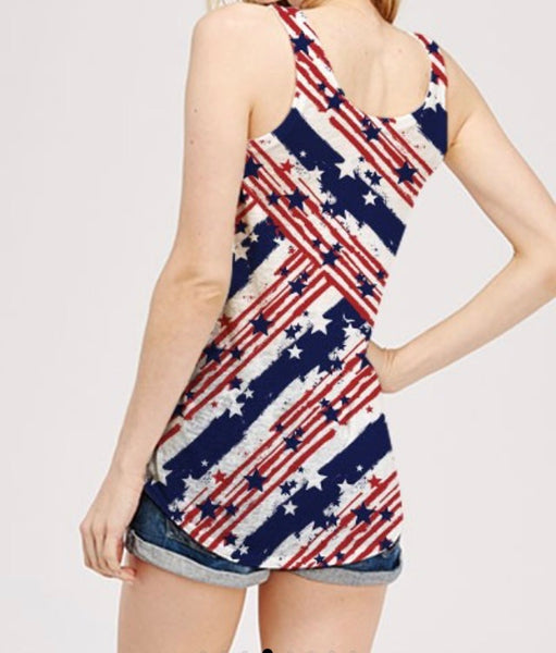 Navy/red/white stars & stripes regular tank