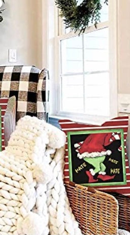 Grinch throw pillows