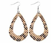 Teardrop faux leather earrings