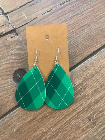 St. Patrick’s Day leather earrings