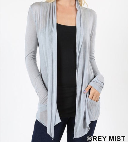 Sheer lightweight cardigan Grey mist
