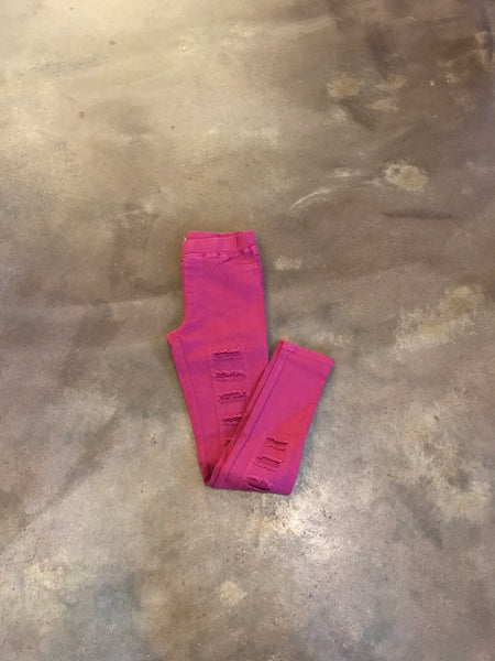 High waisted distressed jeggings