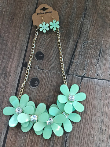 Necklace, mint flower