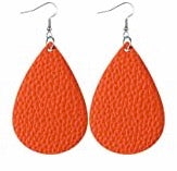 Teardrop faux leather earrings