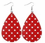 Teardrop faux leather earrings