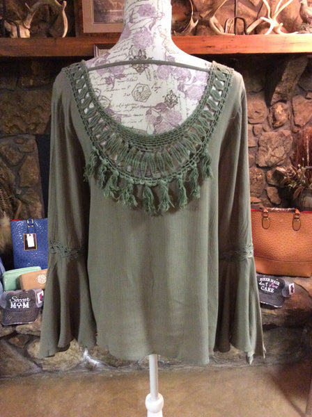 Olive Bell Sleeve Top