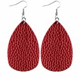 Teardrop faux leather earrings