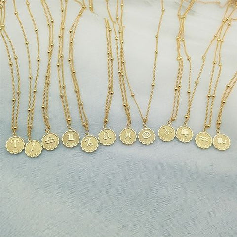 Zodiac coin necklace