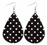 Teardrop faux leather earrings
