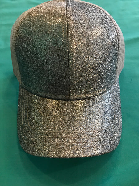 Hat glitter ponytail hat