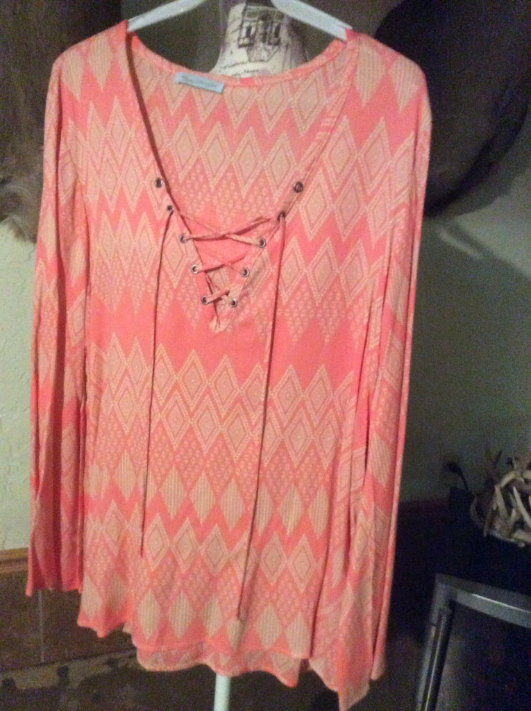 Peasant top coral
