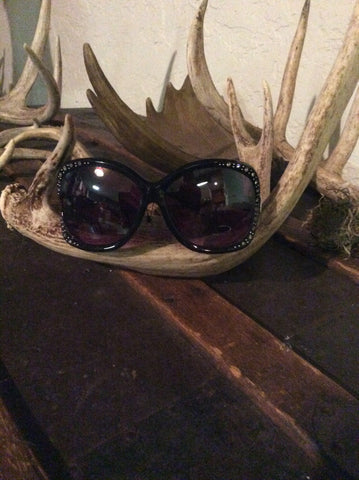 Sunglasses side crystal accents